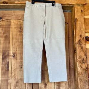 Ann Taylor Eva Cropped beige Tan Pants 6 textured business casual dress pants